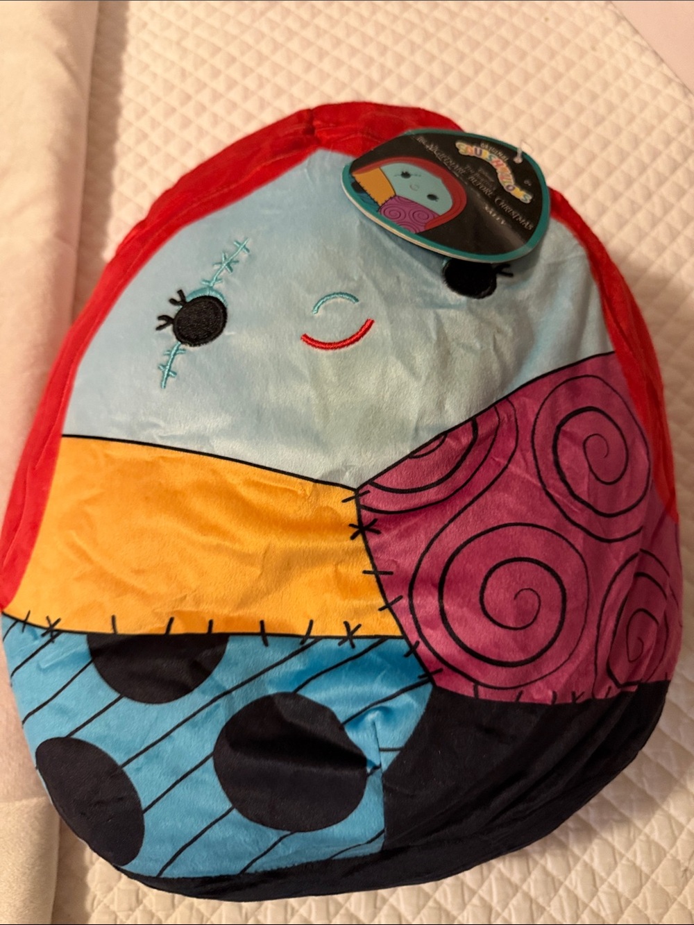 Disney Red & Multicolor Patchwork Plush Pillow